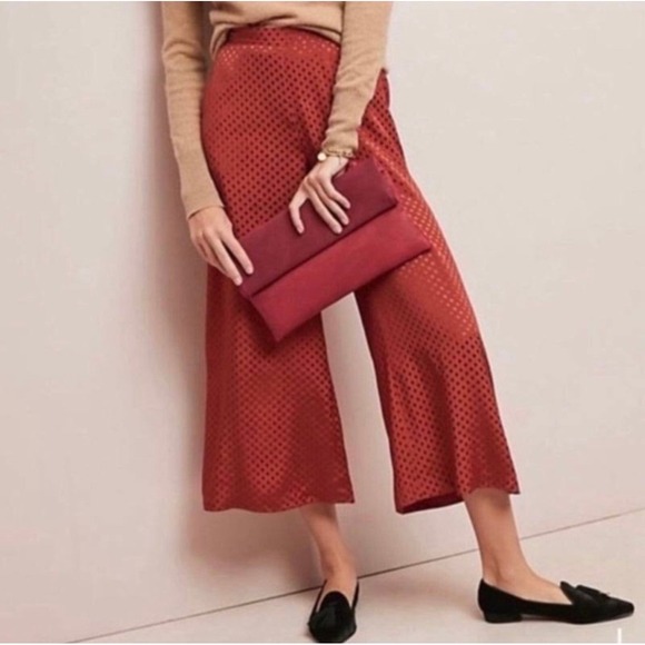 Dolan Left Coast Collection Pants - Dolan for Anthropologie Holiday Pants Women M Rust Orange Wide Leg